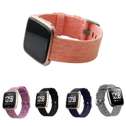 Large Size Replacement Band For Fitbit Versa 2 Fabric Canvas Watch Strap Wristband - Aimall