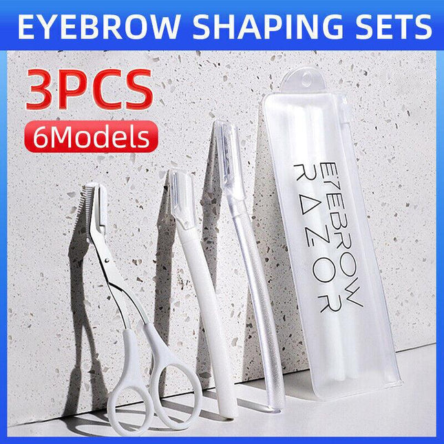 3PCS Eyebrow Razor Set Pro Trimmer Women's Sharper Facial Blade Hair Shaving AU - Aimall