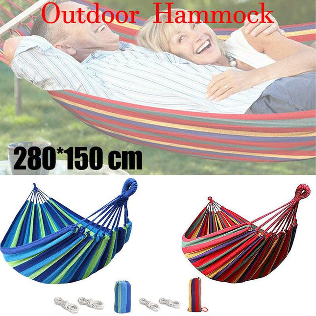 Outdoor Double Hammock Bed Swinging Camping Hanging Tree Strap Hook Mel Au - Aimall