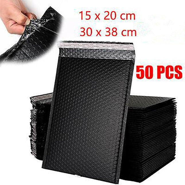 50pcs Poly Bubble Mailer Black Colour Multi-Size Plastic Padded Bag AU STOCK - Aimall