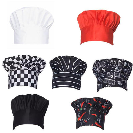 Chef Hat Baker Kitchen Cook Restaurants Catering Cap Men Women Black Red Au - Aimall