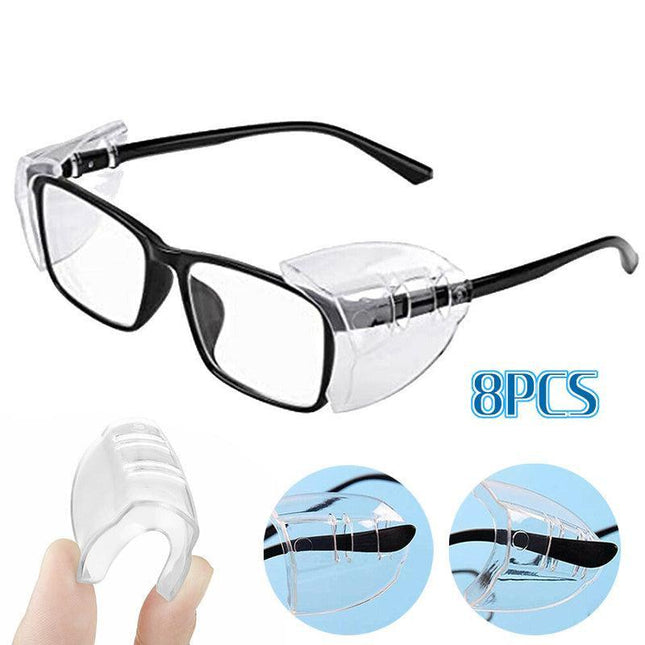 4 Pairs Clear Eye Goggles Side Shields Protection Universal Flexible For Glasses - Aimall