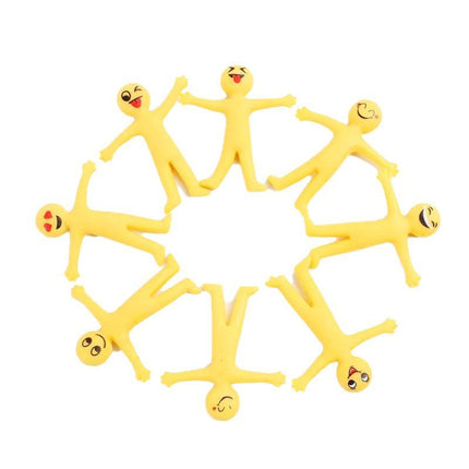 Stretchy Toys Smile Face Man Kids Birthday Party Decompression Anti Stress 12Pcs - Aimall