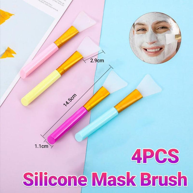 4X Pack Facial Mask Silicone Brush Applicator Face Mask Tool Soft Cosmetic Tool - Aimall