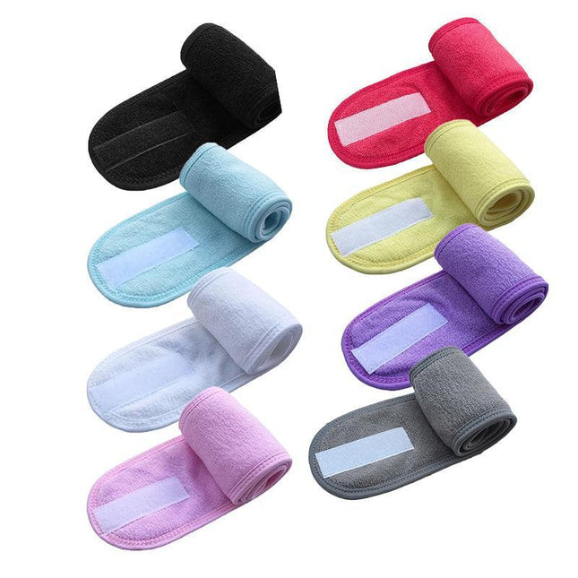 8-Colours Wrap Head Band Hairband Hair Band Adjustable Facial Make Up Face Wash Au - Aimall