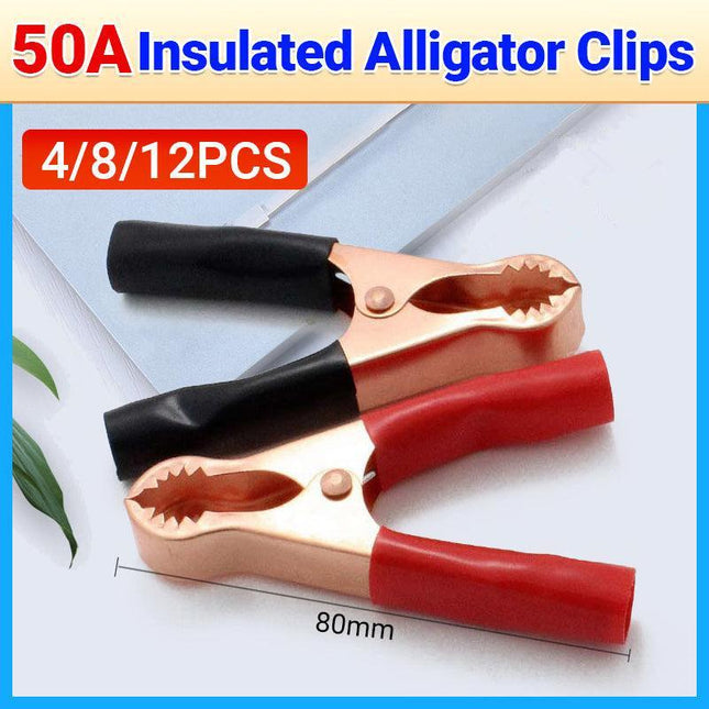 2/4/6Pairs Car Battery Tongs Cable Alligator Electrical Measured Clip Clamp Tool - Aimall