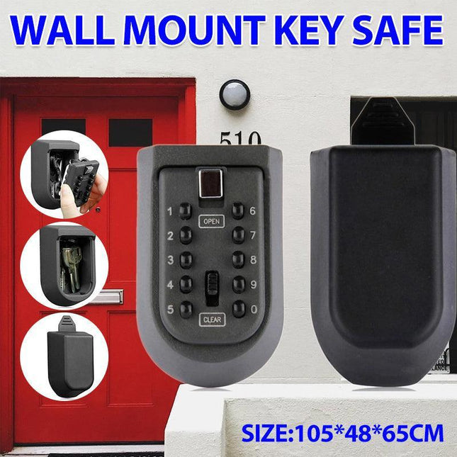 1X Outdoor Wall Mount Spare Key Safe Box Lock Holder Water Weather Proof New Au - Aimall