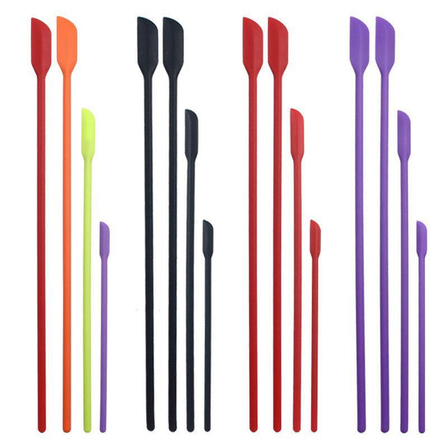 4X Silicone Mini Spatula Jar Scraper Scoop Tip Long Spatula Cosmetic Bottle B8A3 - Aimall