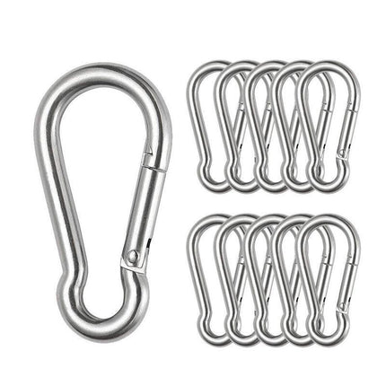 10Pcs Stainless Steel Snap Hook Carabiner Ring Screw Keychain Clip For Camping - Aimall