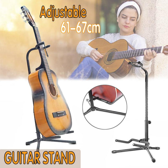 New Electric Acoustic Bass Tripod Guitar Padded Stand Floor Rack Holder AU Stock - Aimall
