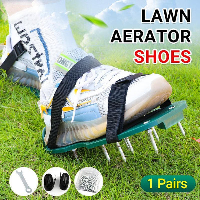 Garden Lawn Aerator Spike Spiked 1 Pair Shoes Triple Bulk Stramps Seeding Farm - Aimall