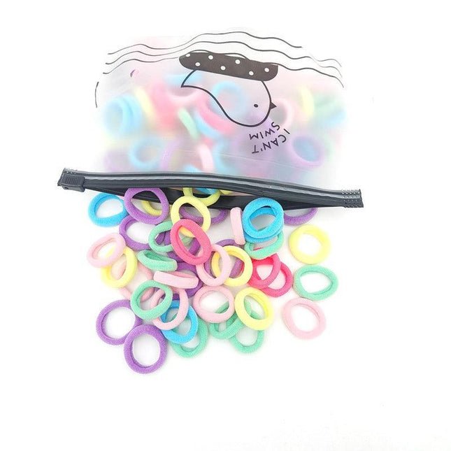 100X Hair Ties Elastic Band Snagless Ponytail Tie School Bubbles Various Colours - Aimall