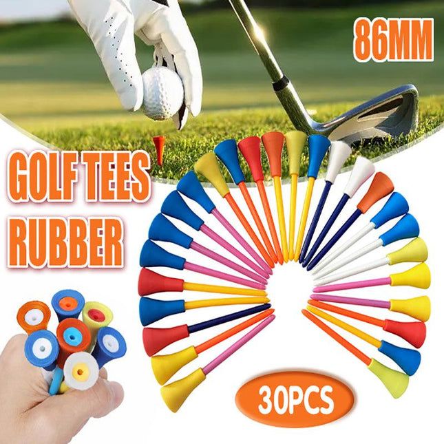 30PCS 83MM Golf Tees Multi Color Plastic With Rubber Cushion Top High Quality AU - Aimall