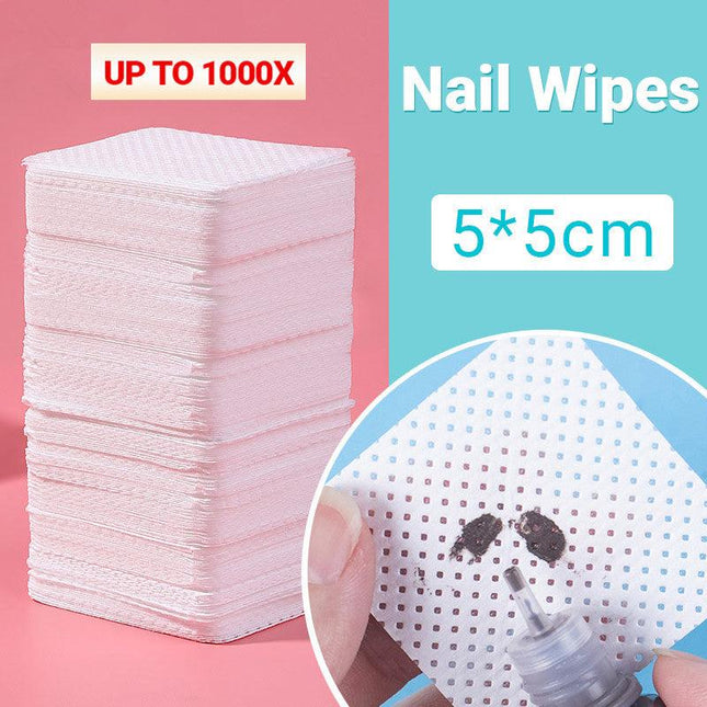 1000PCS Nail Wipes Cotton Pads Polish Remover Cleaner Manicure Paper Lint Free - Aimall