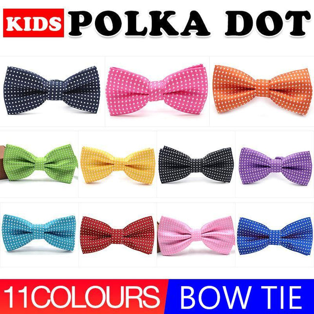 Boys Bow Tie Polka Dot Necktie Baby Children Kids Neck Bow Ties Toddler Wedding - Aimall