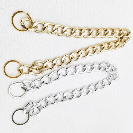 Dog Chain Collar Heavy Duty Choker Double Pet Slip Check Twist Link Chrome Chain Gold - Aimall