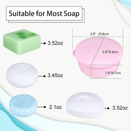 4PCS Round Portable Bathroom Soap Box Lid Travel Soap Holder Draining Soap Dish
