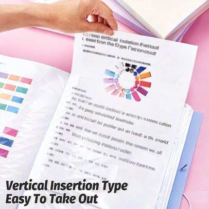 5PCS A4 Folder 30 Clear Pockets Document File Organizer for Office School Use