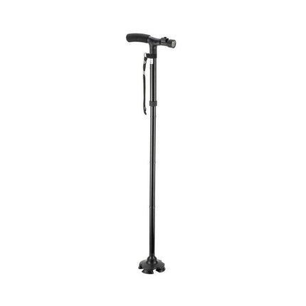 Au Led Walking Stick Cane Safety All Terrain Pivoting Base Folding Travel Cane - Aimall