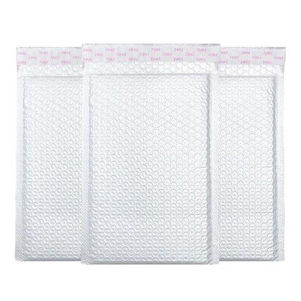 25-100× Poly Bubble Mailers Envelope Padded Bag White Cushioned Satchel 2 Sizes - Aimall