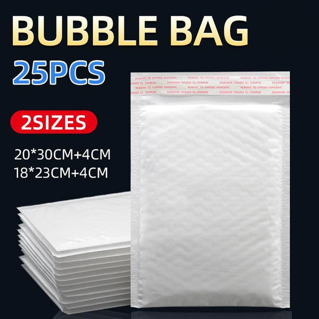 25-100× Poly Bubble Mailers Envelope Padded Bag White Cushioned Satchel 2 Sizes - Aimall