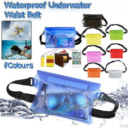 Waterproof Underwater Waist Belt Bum Bag Beach Swimming Boating Dry Phone Pouch - Aimall