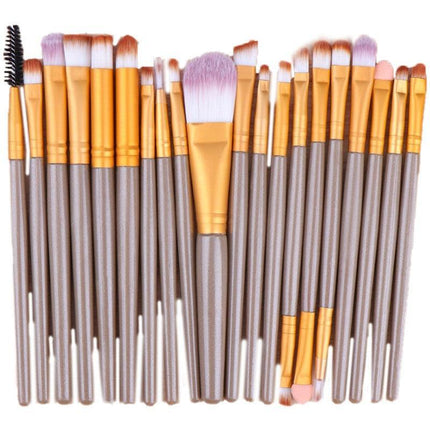 20 Pcs Makeup Brush Set Eyeshadow Eyebrow Powder Foundation Contour Lip Brushes - Aimall