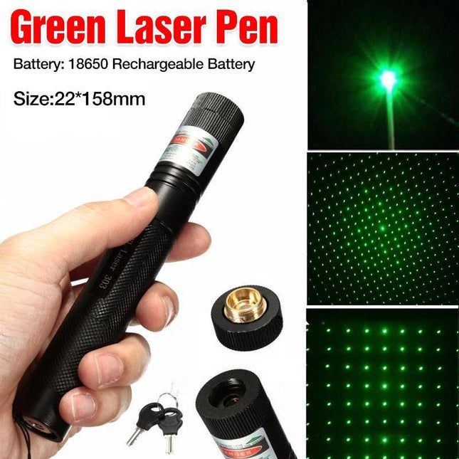 990 Miles Strong Beam Green Laser Pointer Pen 532Nm Lazer Flashlights Torch Au - Aimall