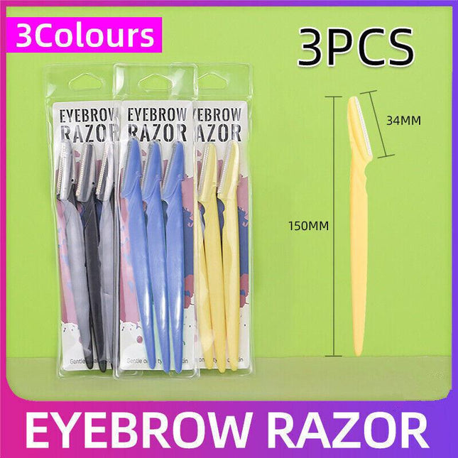 3PCS Facial Eyebrow Razor Trimmer Shaper Shaver Blade Knife Hair Remover Inkle - Aimall