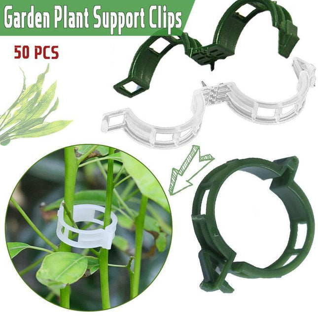 50X Tomato Greenhouse Ties Veggie Plant Support Clips Garden Trellis Stake - Aimall