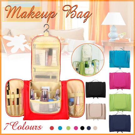 Makeup Bag Travel Cosmetic Toiletry Case Hanging Storage Large Bag Organizer Au - Aimall