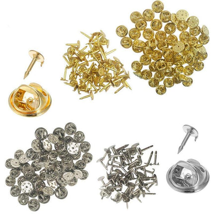 50/100 Sets Butterfly Clutch Tie Tacks Pin Back Replacement With Blank Cuff Pins - Aimall