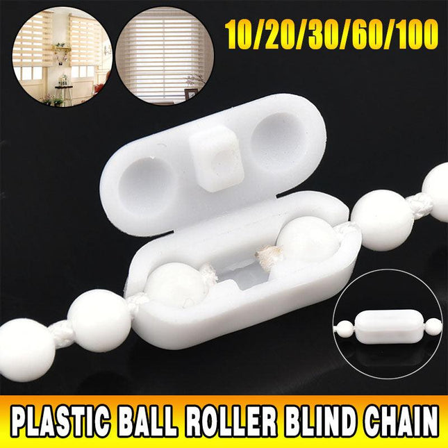 Up100X Plastic Ball Roller Blind Chain Cord Connector Joiner Vertical Roman Au - Aimall