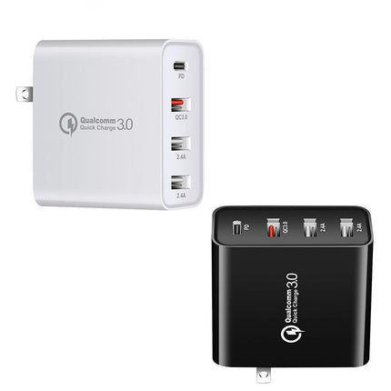48W QUALCOMM QC3.0 4 PORT TYPE C FAST WALL CHARGER PLUG Adapter AU STOCK - Aimall
