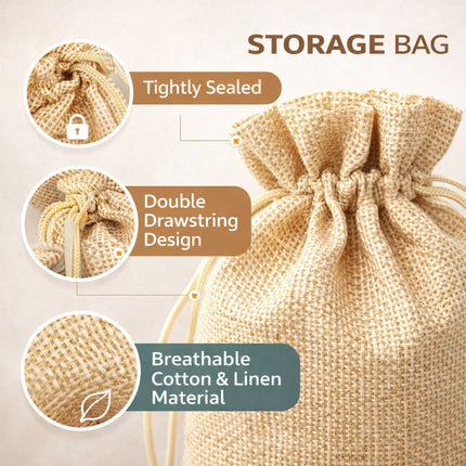 50 Pack Natural Jute Burlap Drawstring Bags Soap Jewellery Gift Storage Pouches
