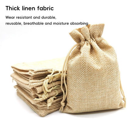 50 Pack Natural Jute Burlap Drawstring Bags Soap Jewellery Gift Storage Pouches