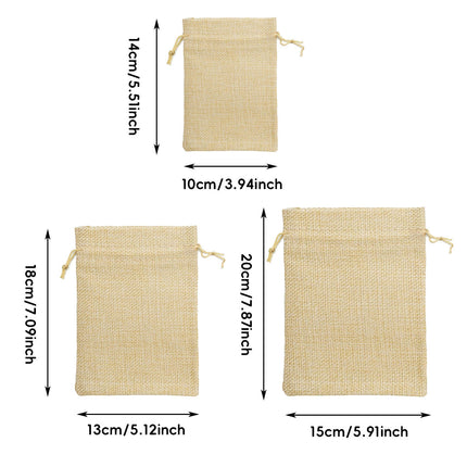 50 Pack Natural Jute Burlap Drawstring Bags Soap Jewellery Gift Storage Pouches