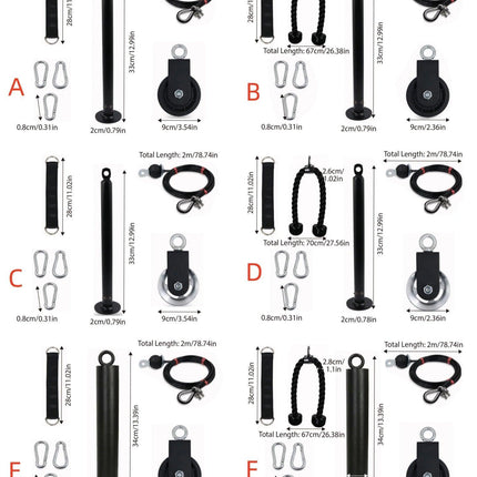 Home Fitness Equipment Pull Down Training Set Tricep Workout Accessories Gym