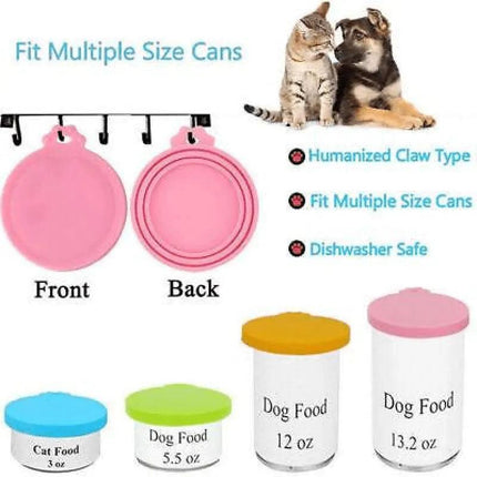 1/2/3x Pet Food Can Cover Lid Dog Cat Pet Tin Silicone Reusable Storage Cap Top - Aimall
