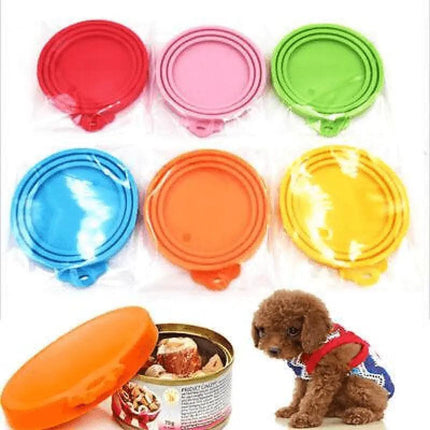 1/2/3x Pet Food Can Cover Lid Dog Cat Pet Tin Silicone Reusable Storage Cap Top - Aimall