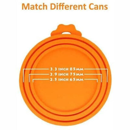 1/2/3x Pet Food Can Cover Lid Dog Cat Pet Tin Silicone Reusable Storage Cap Top - Aimall