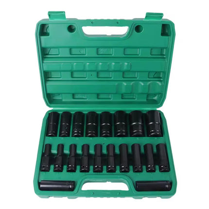20PCS 1/2 Inch Drive Socket Set 8mm to 32mm with Case Chrome Vanadium Steel