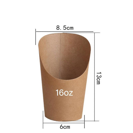 French Fries Holder Kraft Paper Cups Holder Disposable Paper Cups - Aimall