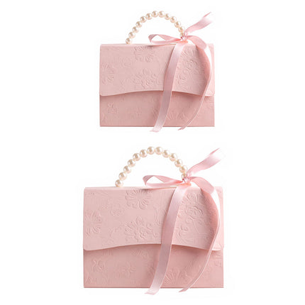 20pcs Pink Pearl Handle Gift Box Set Wedding Favour Candy Party Packaging