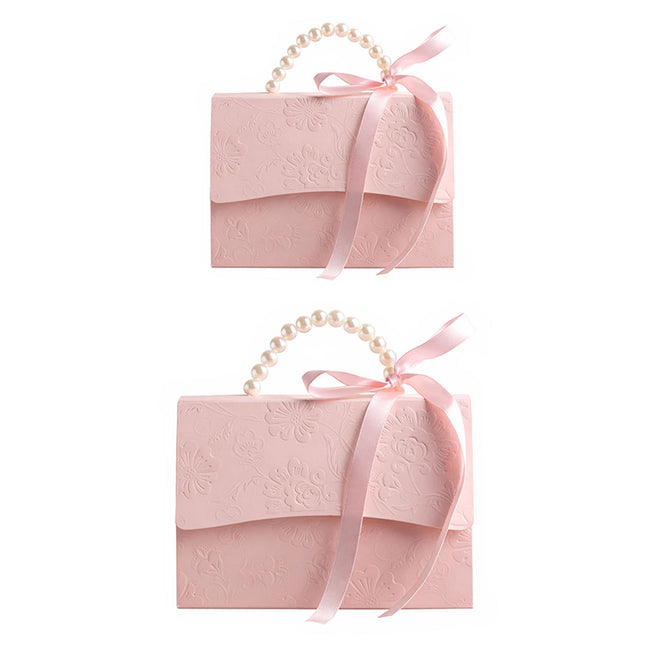 20pcs Pink Pearl Handle Gift Box Set Wedding Favour Candy Party Packaging
