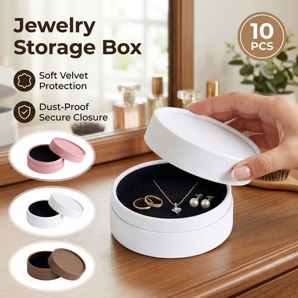 Round Velvet Lined Jewellery Gift Boxes 10 Pack