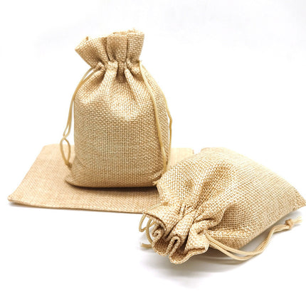 50 Pack Natural Jute Burlap Drawstring Bags Soap Jewellery Gift Storage Pouches