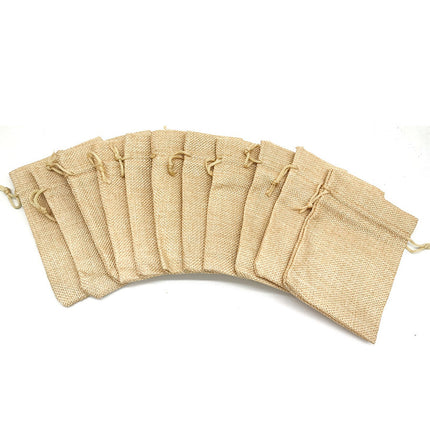 50 Pack Natural Jute Burlap Drawstring Bags Soap Jewellery Gift Storage Pouches