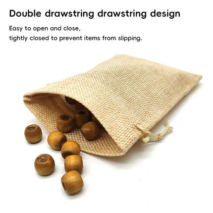 50 Pack Natural Jute Burlap Drawstring Bags Soap Jewellery Gift Storage Pouches