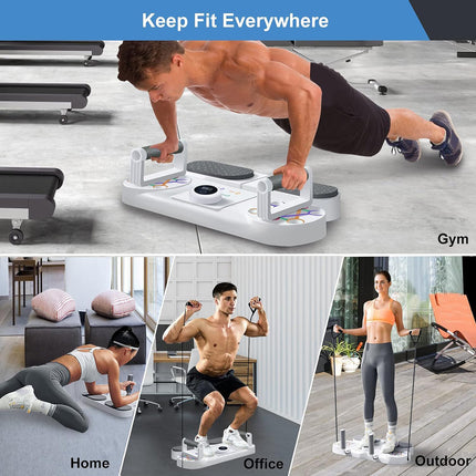 3 in 1 Intelligent Plank Training Board Push Up Bar Chest Core Training Home Gym